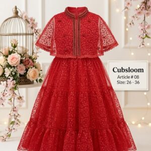 vibrant red girls party dress